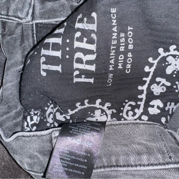 FP Free People Women’s We The Free Dark Gray Mid Rise Crop Boot Denim Jeans 27 - Picture 4 of 5